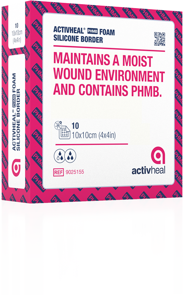 ActivHeal Silicone Foam Border PHMB - 10/Box - Healium.me