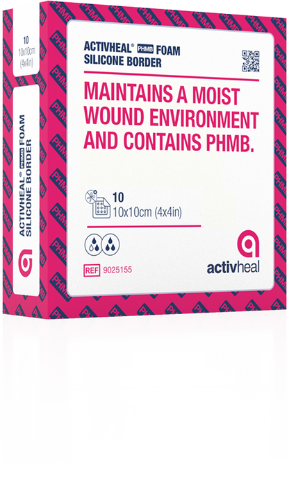 ActivHeal Silicone Foam Border PHMB - 10/Box - Healium.me